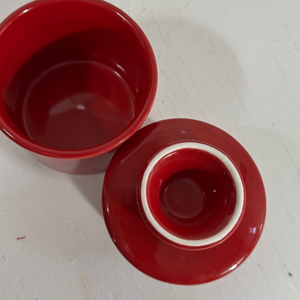 Butter bell red ceramic - Picture 2 of 7